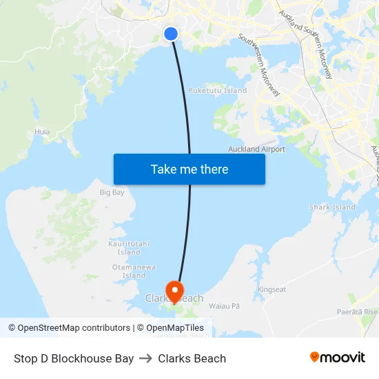 Stop D Blockhouse Bay to Clarks Beach map
