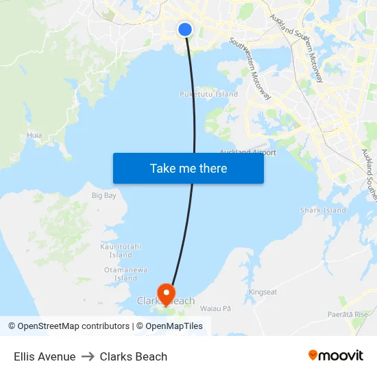 Ellis Avenue to Clarks Beach map