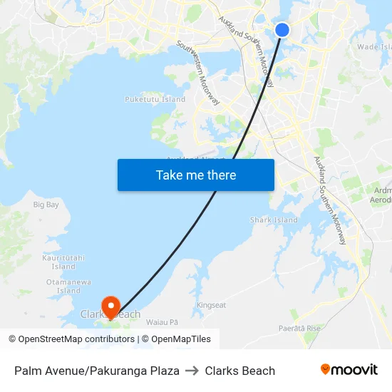 Palm Avenue/Pakuranga Plaza to Clarks Beach map