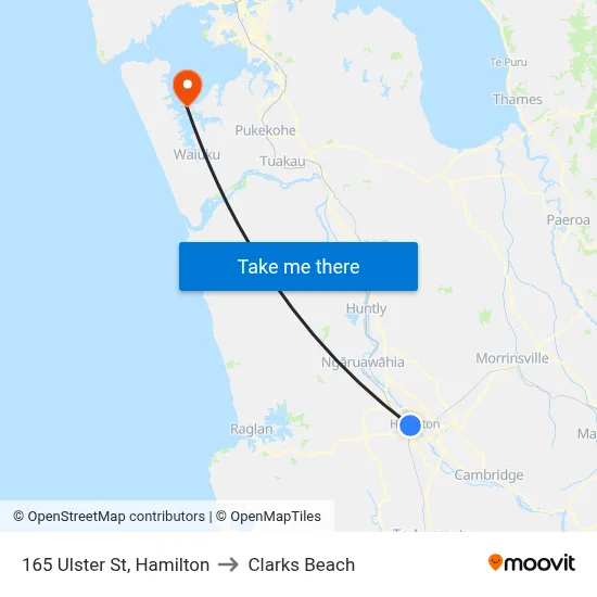 165 Ulster St, Hamilton to Clarks Beach map