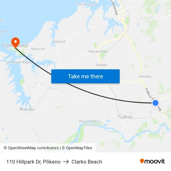 110 Hillpark Dr, Pōkeno to Clarks Beach map