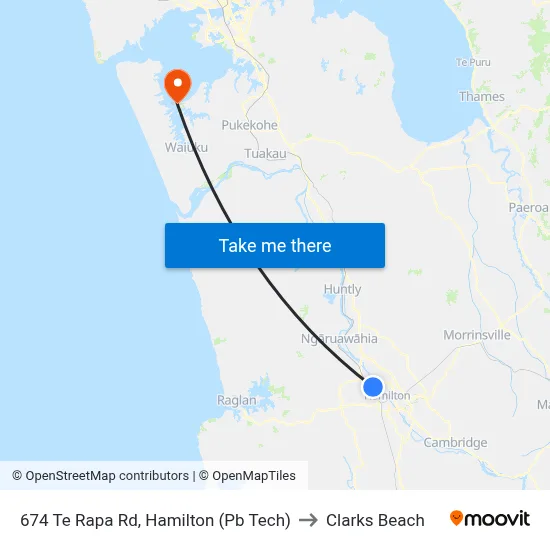 674 Te Rapa Rd, Hamilton (Pb Tech) to Clarks Beach map