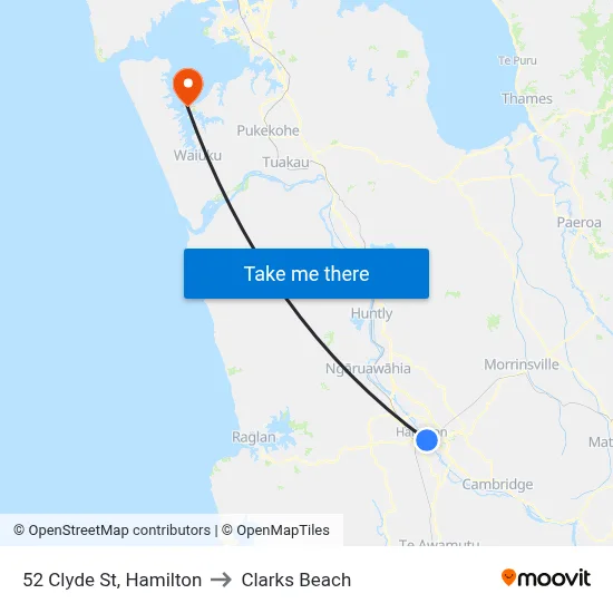 52 Clyde St, Hamilton to Clarks Beach map