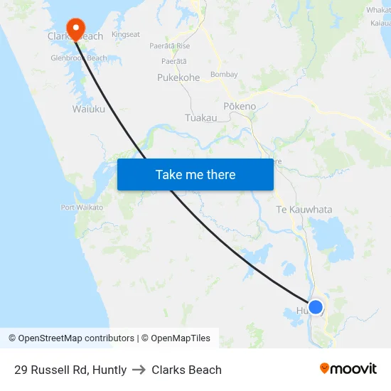 29 Russell Rd, Huntly to Clarks Beach map