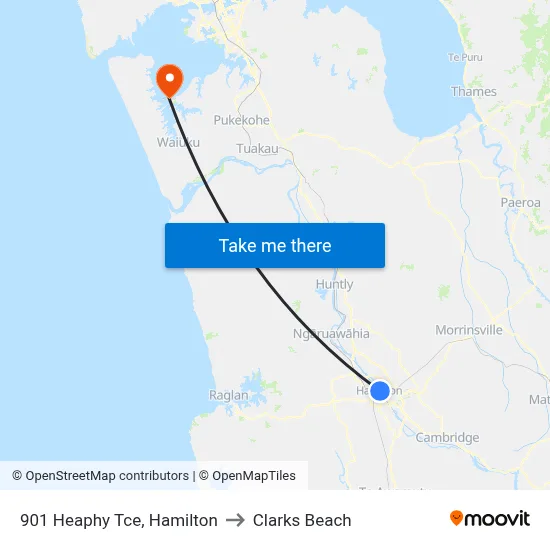 901 Heaphy Tce, Hamilton to Clarks Beach map