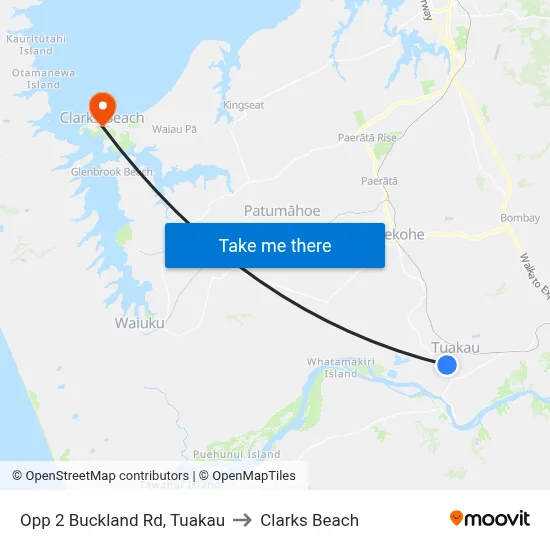 Opp 2 Buckland Rd, Tuakau to Clarks Beach map
