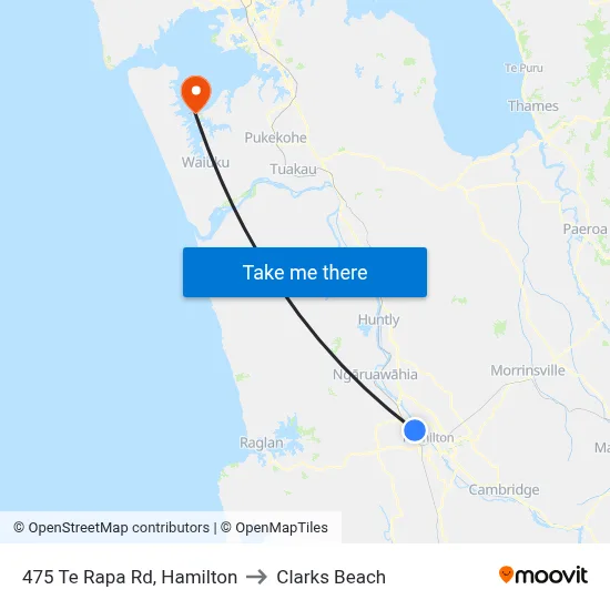 475 Te Rapa Rd, Hamilton to Clarks Beach map