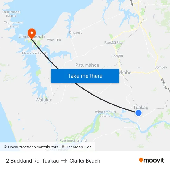 2 Buckland Rd, Tuakau to Clarks Beach map