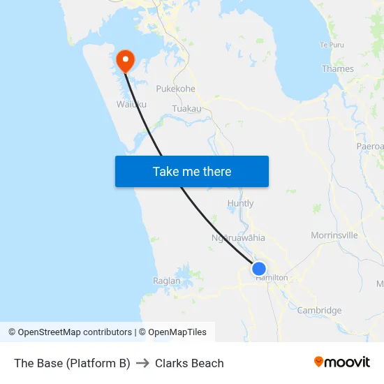 The Base (Platform B) to Clarks Beach map