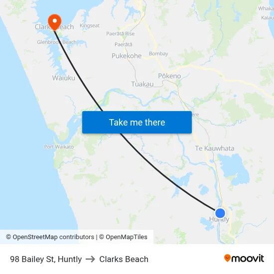 98 Bailey St, Huntly to Clarks Beach map