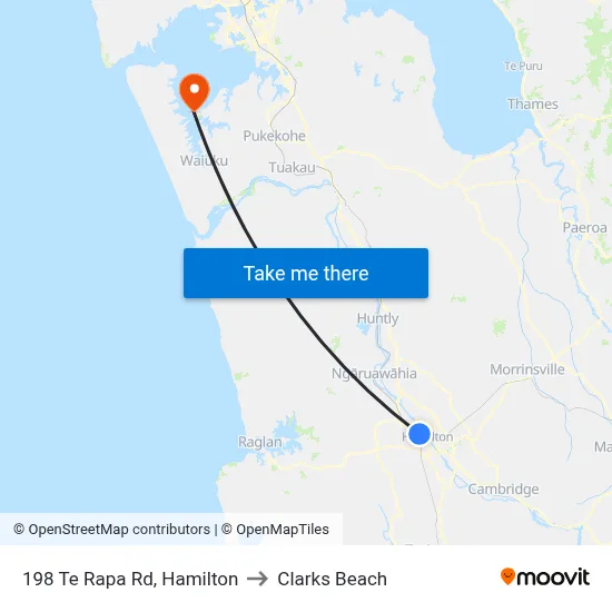 198 Te Rapa Rd, Hamilton to Clarks Beach map