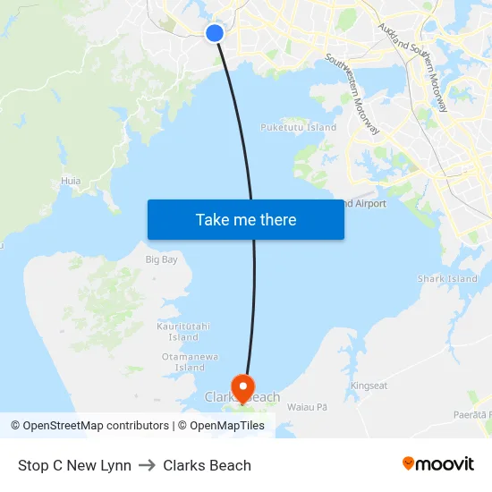 Stop C New Lynn to Clarks Beach map