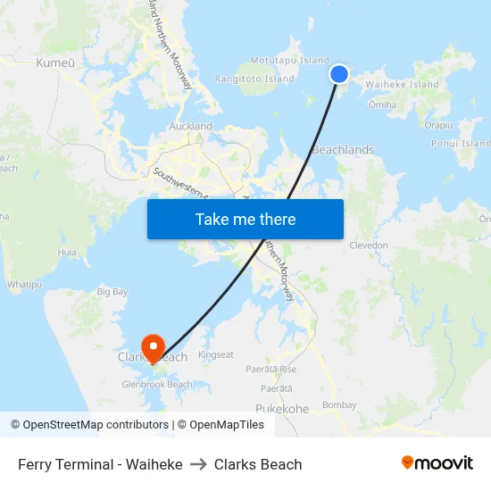 Ferry Terminal - Waiheke to Clarks Beach map