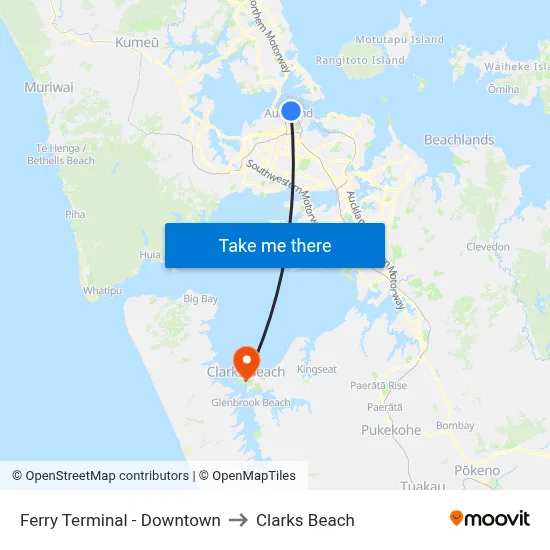 Ferry Terminal - Downtown to Clarks Beach map