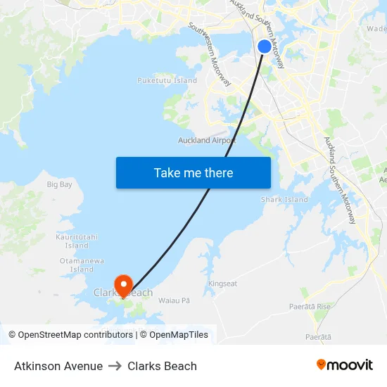 Atkinson Avenue to Clarks Beach map