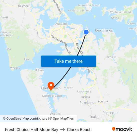 Fresh Choice Half Moon Bay to Clarks Beach map