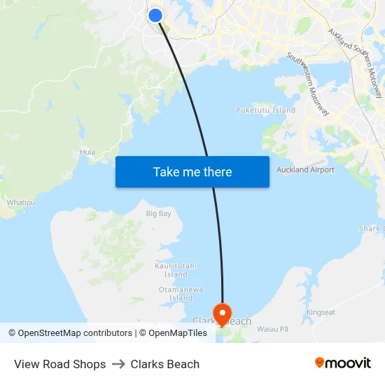 View Road Shops to Clarks Beach map