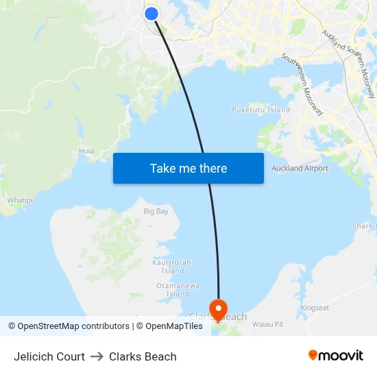 Jelicich Court to Clarks Beach map