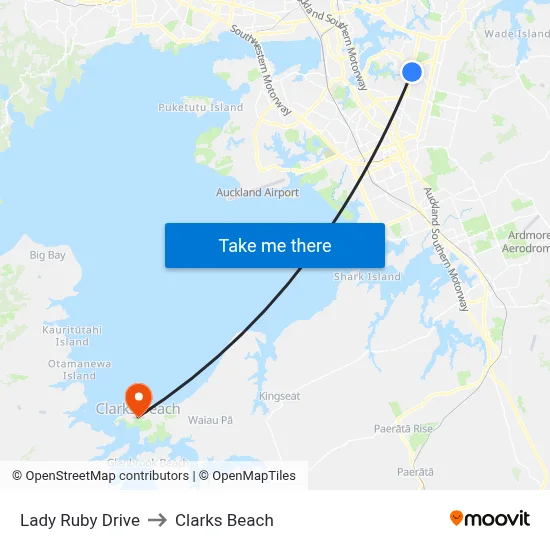 Lady Ruby Drive to Clarks Beach map