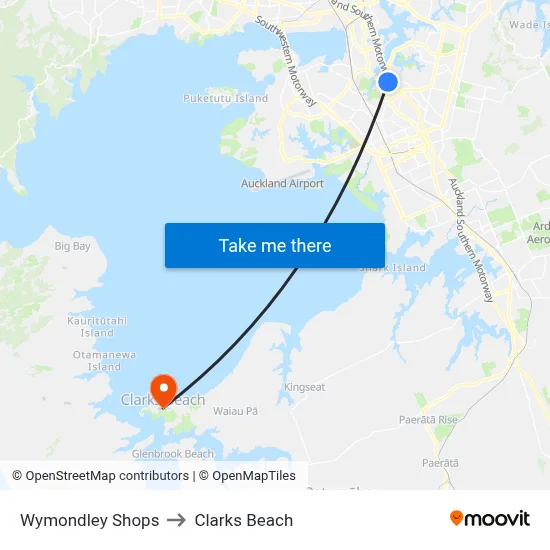 Wymondley Shops to Clarks Beach map
