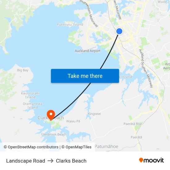 Landscape Road to Clarks Beach map