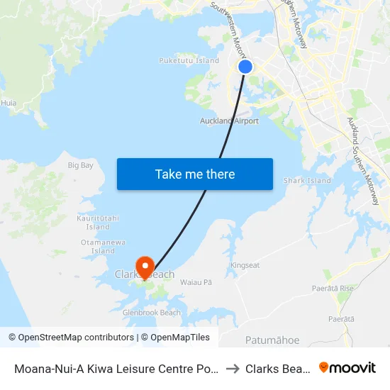 Moana-Nui-A Kiwa Leisure Centre Pools to Clarks Beach map