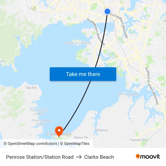 Penrose Station/Station Road to Clarks Beach map