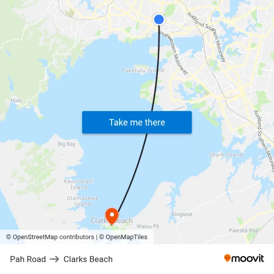 Pah Road to Clarks Beach map