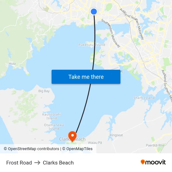 Frost Road to Clarks Beach map