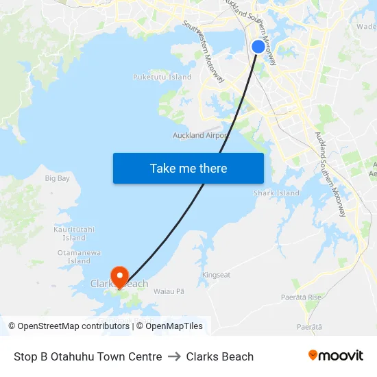 Stop B Otahuhu Town Centre to Clarks Beach map