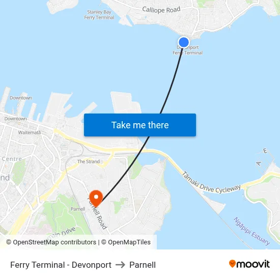 Ferry Terminal - Devonport to Parnell map
