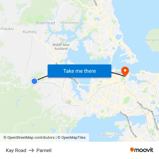 Kay Road to Parnell map