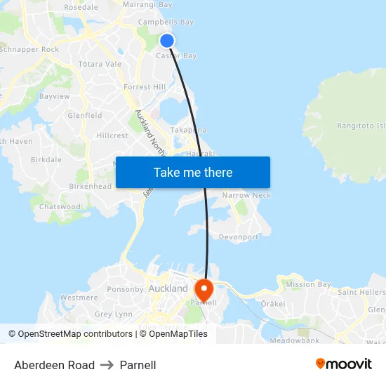 Aberdeen Road to Parnell map