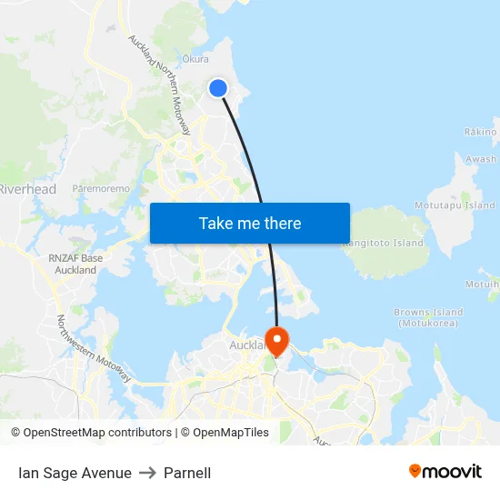Ian Sage Avenue to Parnell map