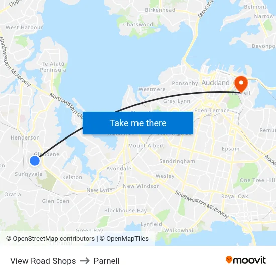 View Road Shops to Parnell map
