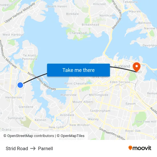 Strid Road to Parnell map