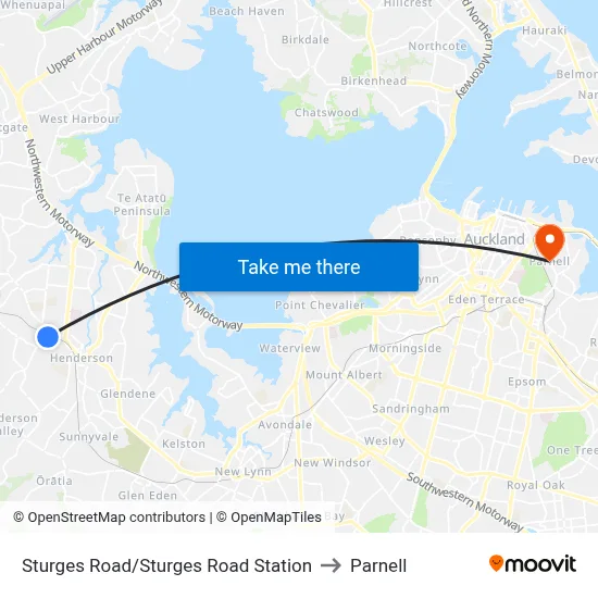 Sturges Road/Sturges Road Station to Parnell map