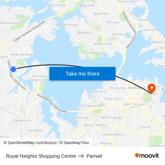 Royal Heights Shopping Centre to Parnell map