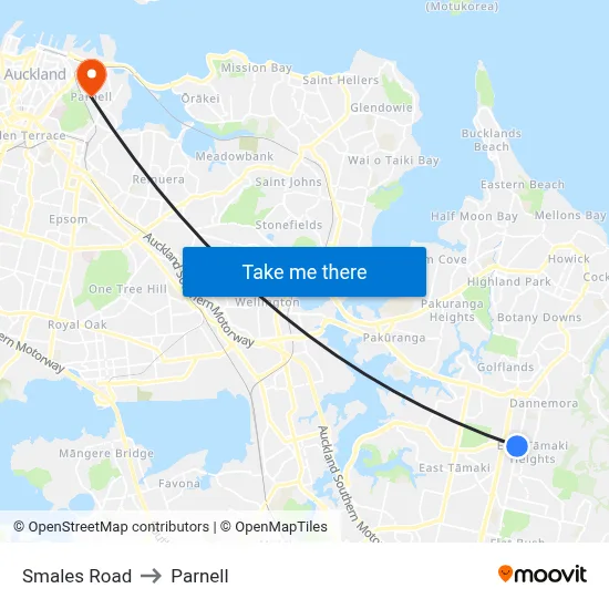 Smales Road to Parnell map