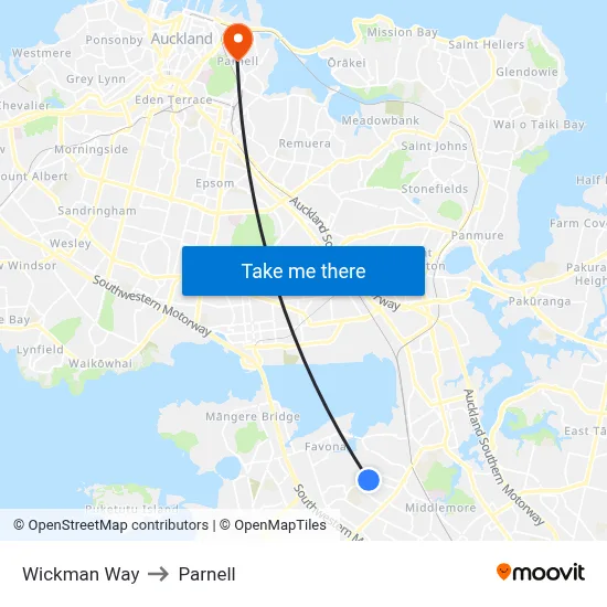 Wickman Way to Parnell map