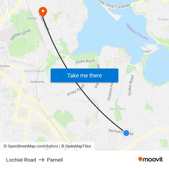 Lochiel Road to Parnell map