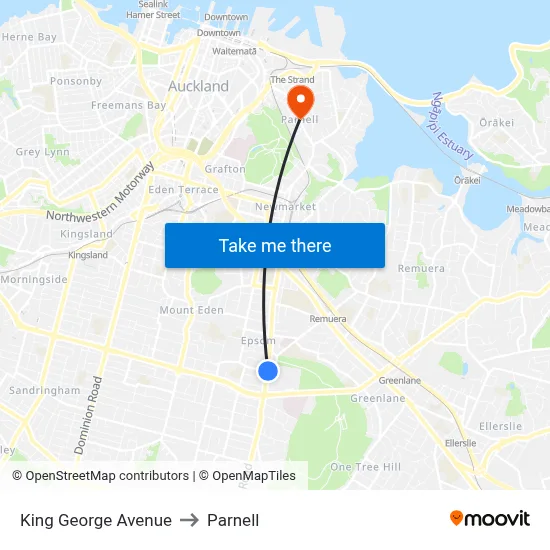King George Avenue to Parnell map