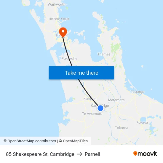 85 Shakespeare St, Cambridge to Parnell map