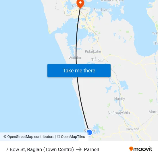 7 Bow St, Raglan (Town Centre) to Parnell map