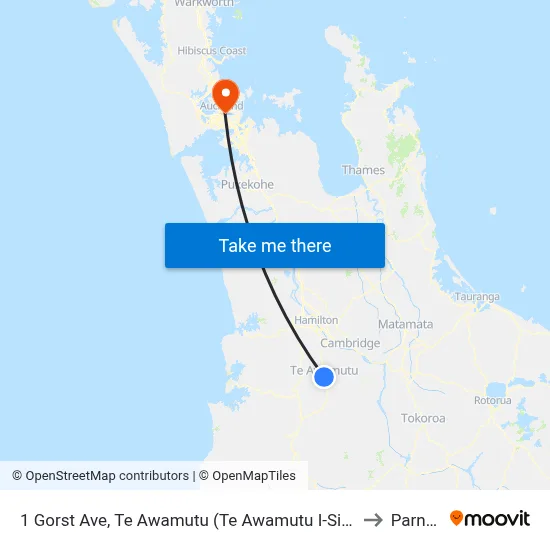 1 Gorst Ave, Te Awamutu (Te Awamutu I-Site) to Parnell map