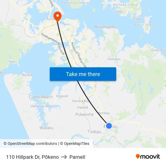 110 Hillpark Dr, Pōkeno to Parnell map