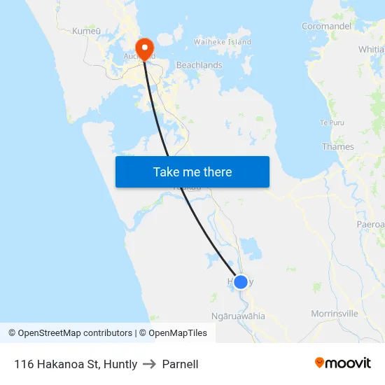 116 Hakanoa St, Huntly to Parnell map