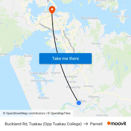 Buckland Rd, Tuakau (Opp Tuakau College) to Parnell map