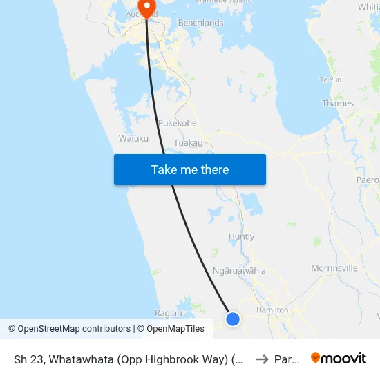 Sh 23, Whatawhata (Opp Highbrook Way) (Hail2ride) to Parnell map