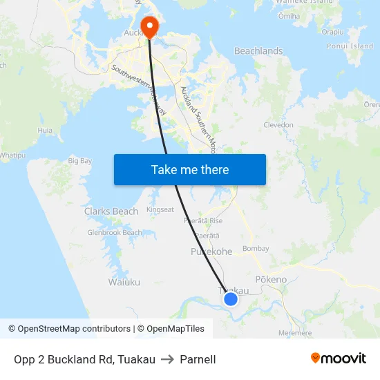 Opp 2 Buckland Rd, Tuakau to Parnell map